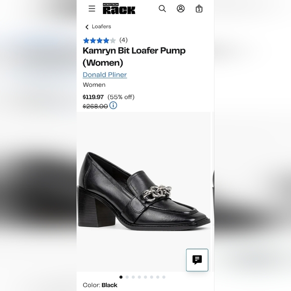 Donald J. Pliner Black Leather Loafers with Silver Chain Size: 9.5 - Picture 9 of 9